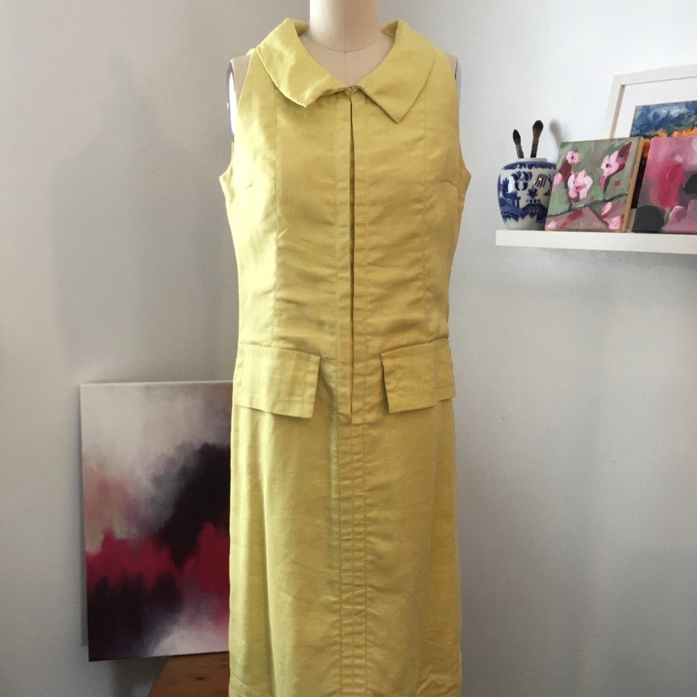 Vintage Jean Patou Dress, Mod Linen Shift Dress 1960s